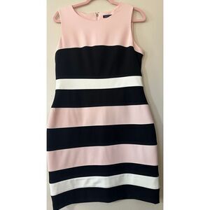 Tommy Hilfiger Sheath Dress Striped Sleeveless Career Party Size 12